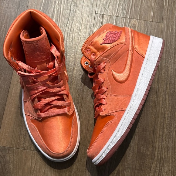 Nike Shoes - Nike Women's Air Jordans High in Shine and Suede Coral